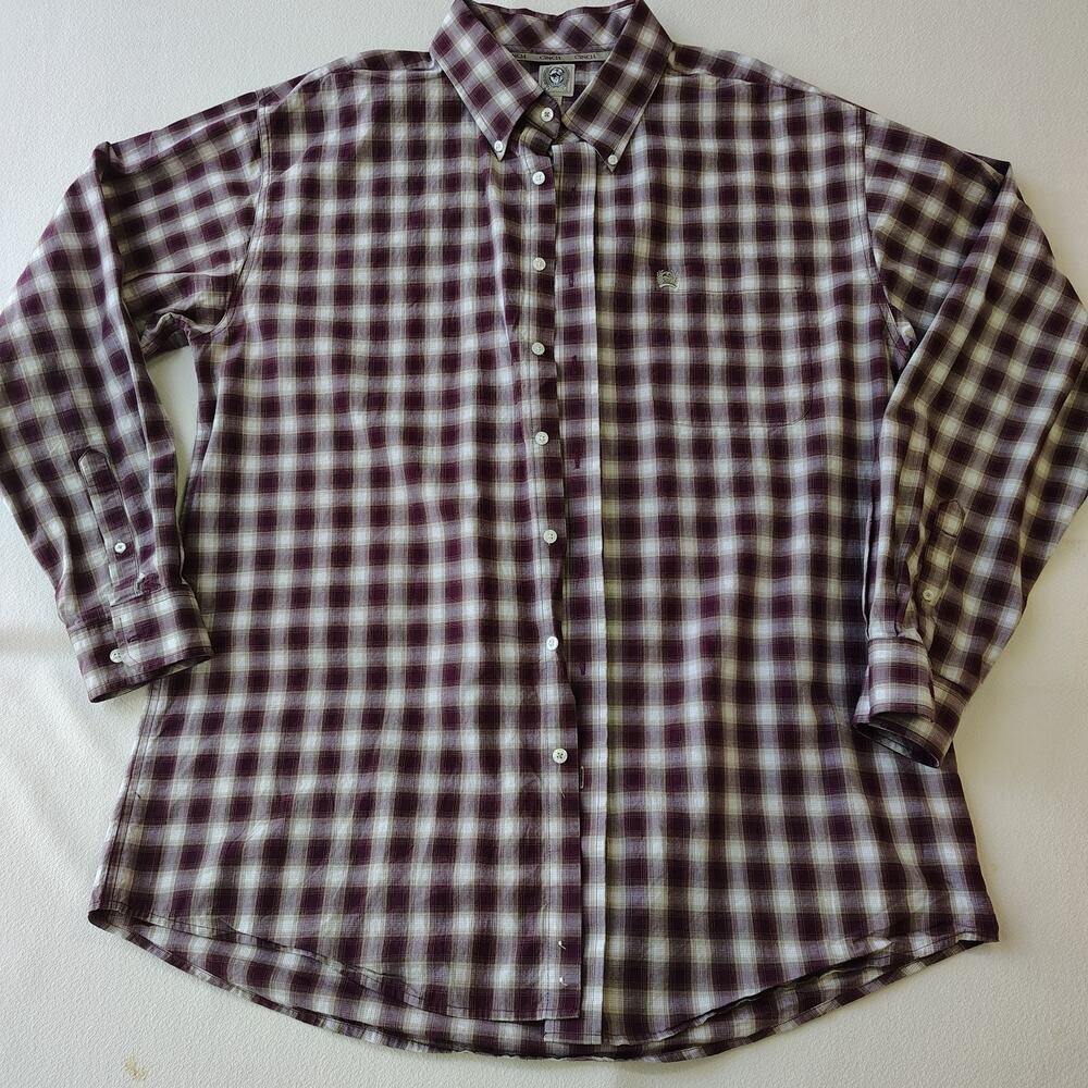 Cinch Shirt Boys Mens XL Long Sleeve Button Plaid Multicolored Western Cowboy